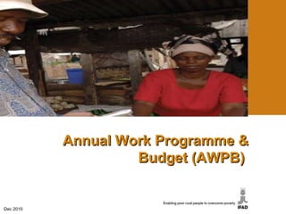 Dec 2010 Annual Work  Programme  & Budget (AWPB)  
