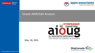 © Copyright 2015. Apps Associates LLC. 1
Oracle AWR/ASH Analysis
May 30, 2015
 