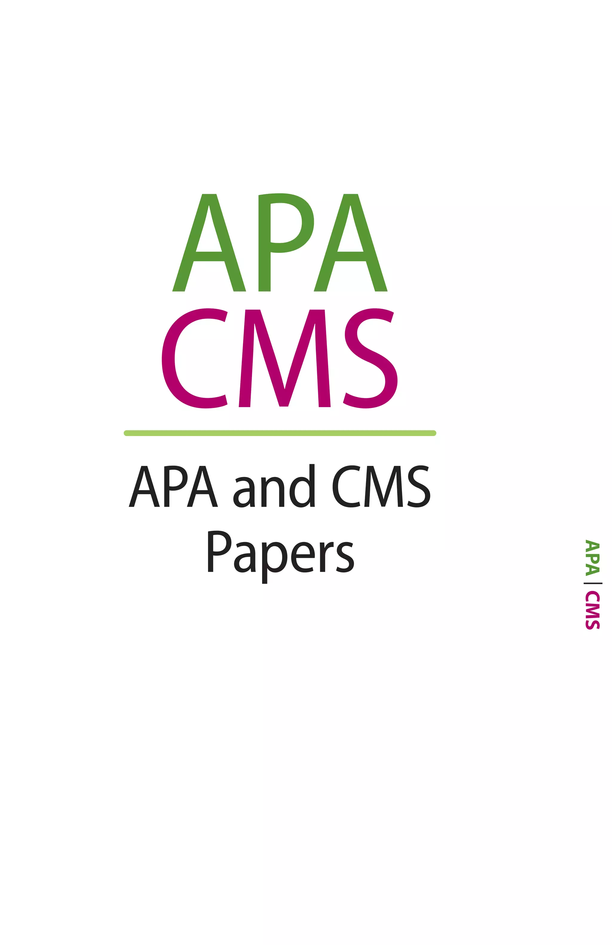 APA
CMS
APA and CMS
Papers APACMS
 