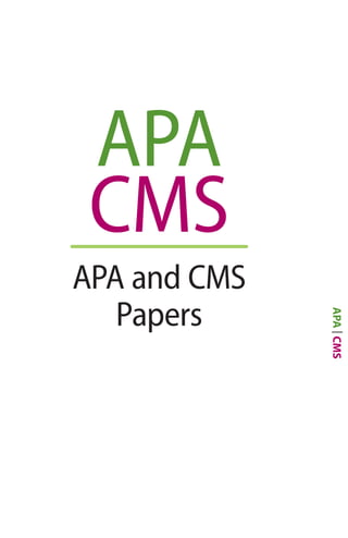 APA
CMS
APA and CMS
Papers APACMS
 
