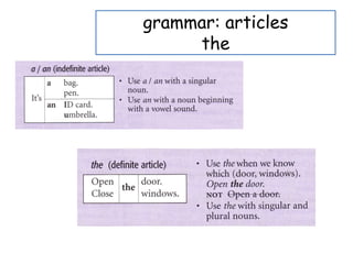 grammar: articles
the
 