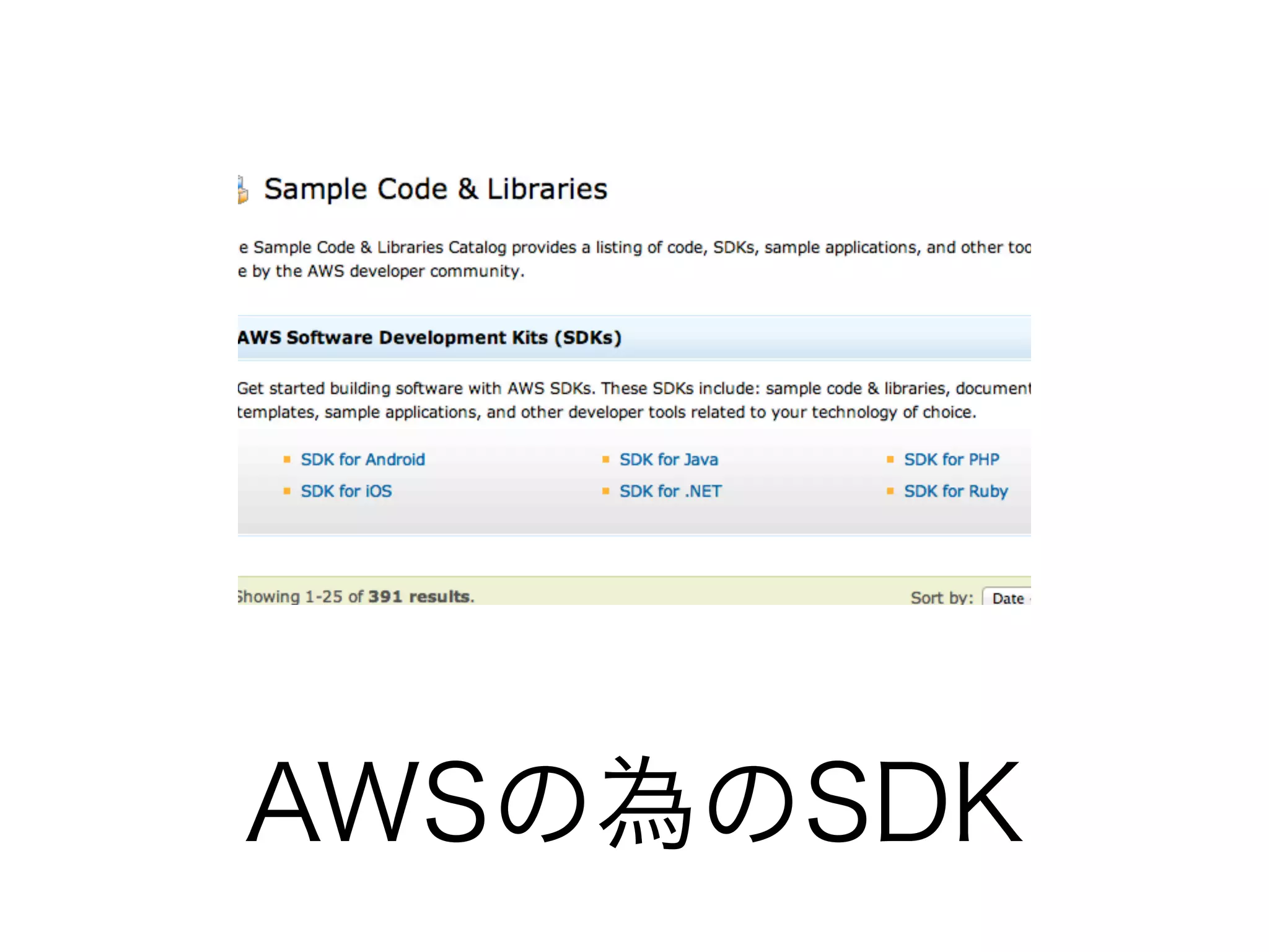 AWSの為のSDK
 
