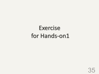 Exercise
for Hands-on1
35
 