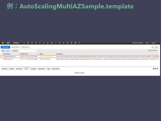 例：AutoScalingMultiAZSample.template
 