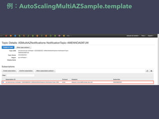 例：AutoScalingMultiAZSample.template
 