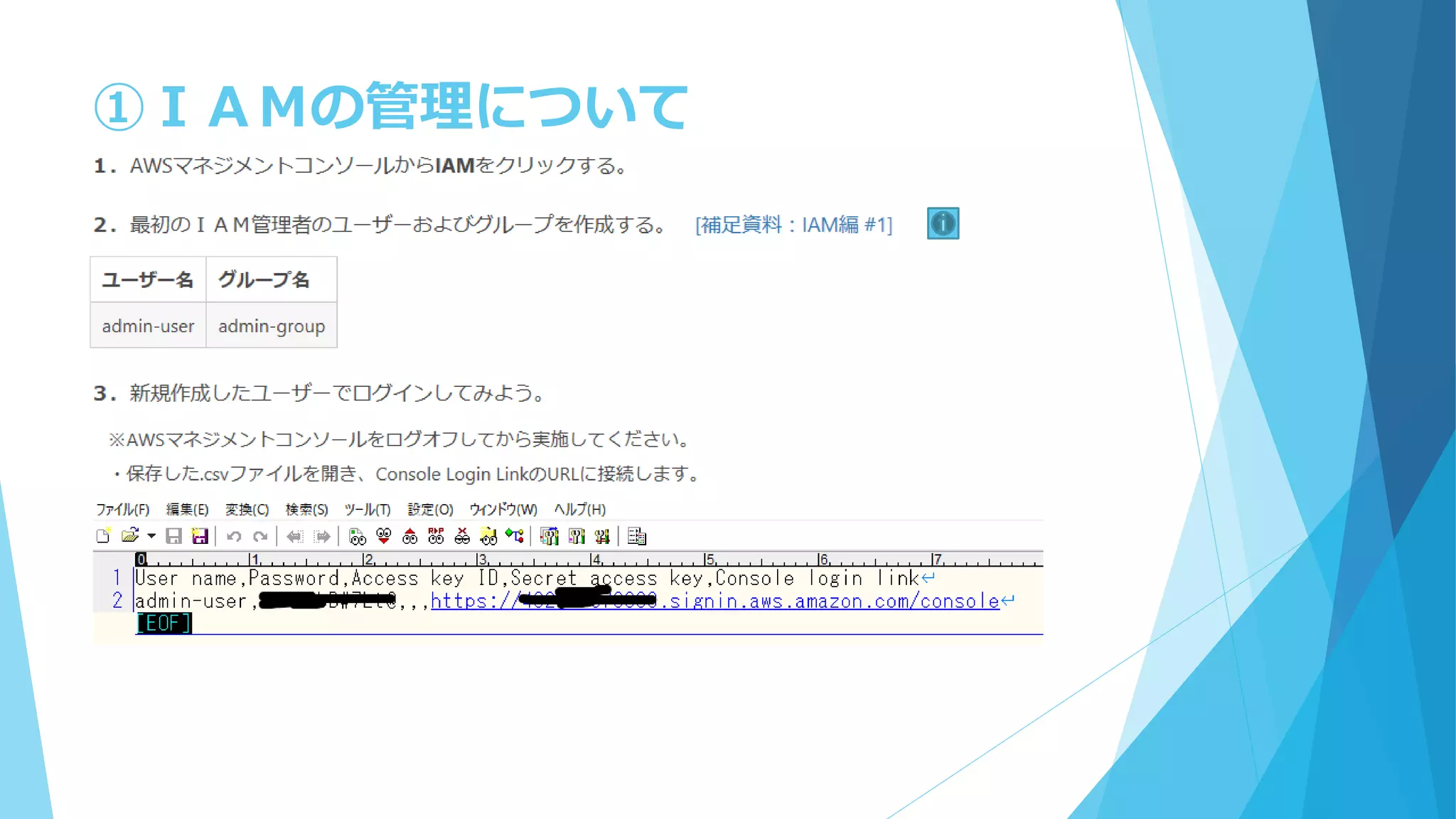 ①ＩＡＭの管理について
 
