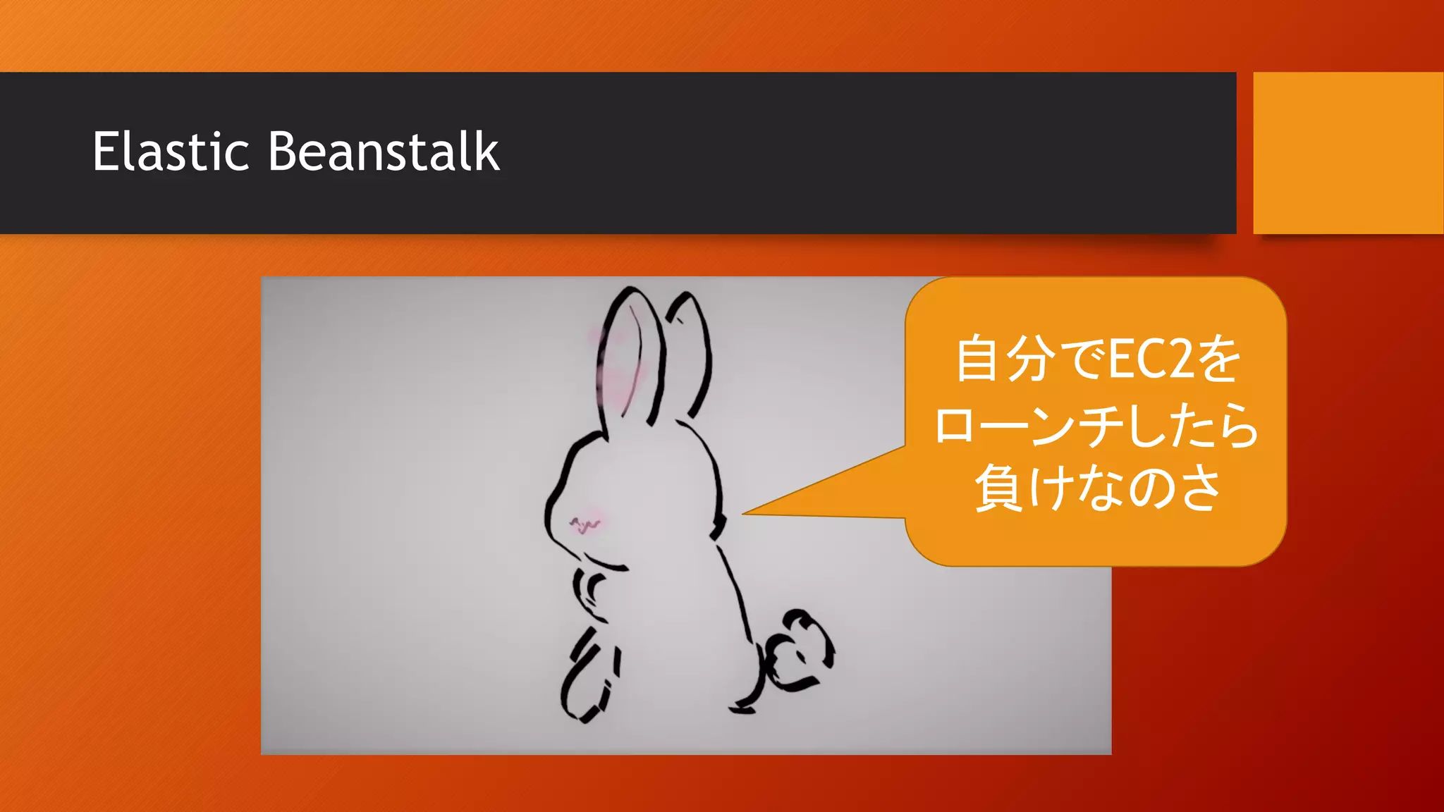 Elastic Beanstalk
自分でEC2を
ローンチしたら
負けなのさ
 