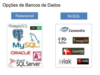 Opções de Bancos de Dados

     Relacional             NoSQL
 