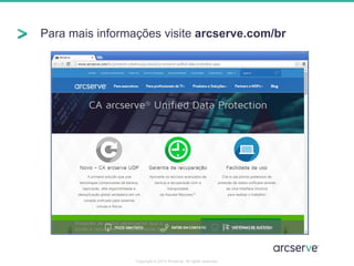 Para mais informações visite arcserve.com/br 
Copyright © 2014 Arcserve. All rights reserved. 
 