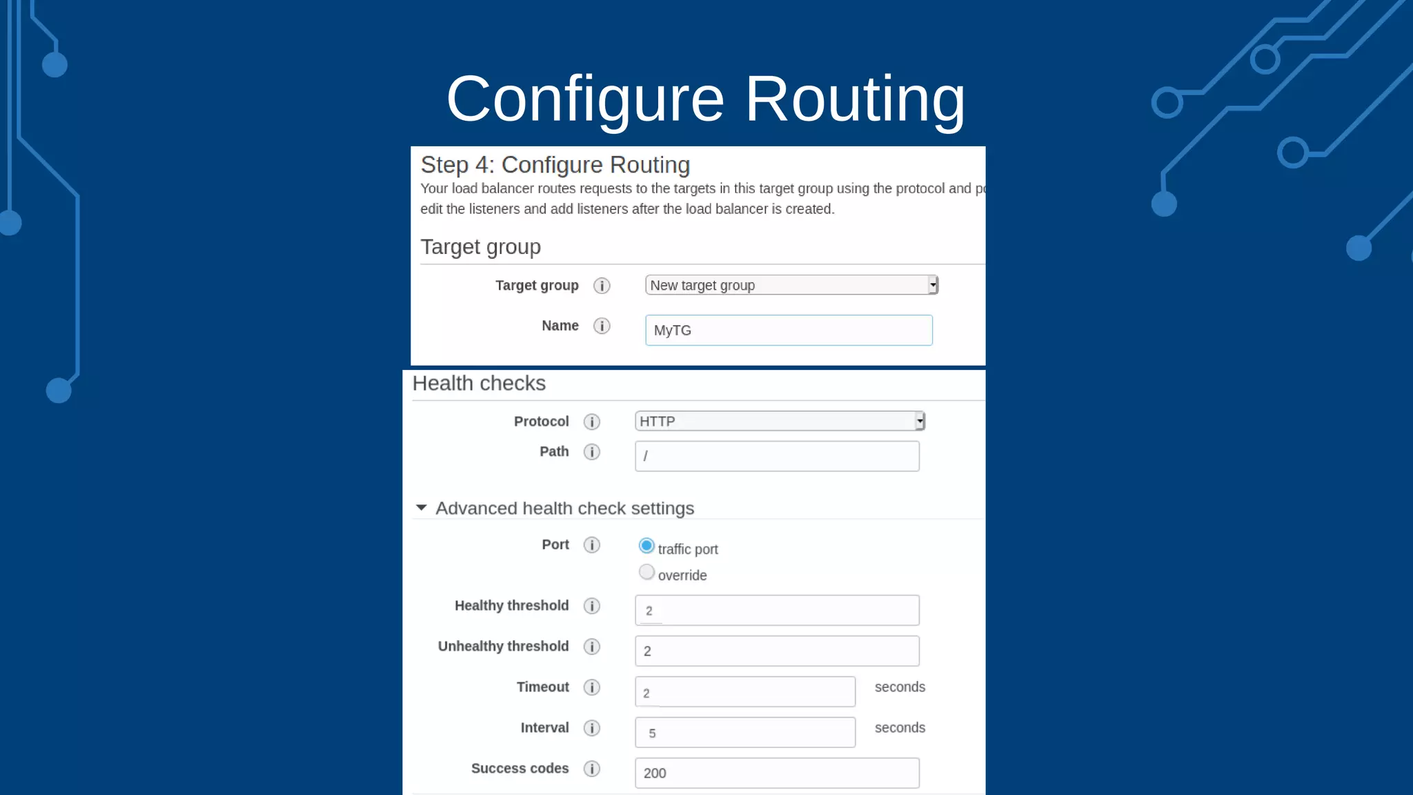 Configure Routing
 