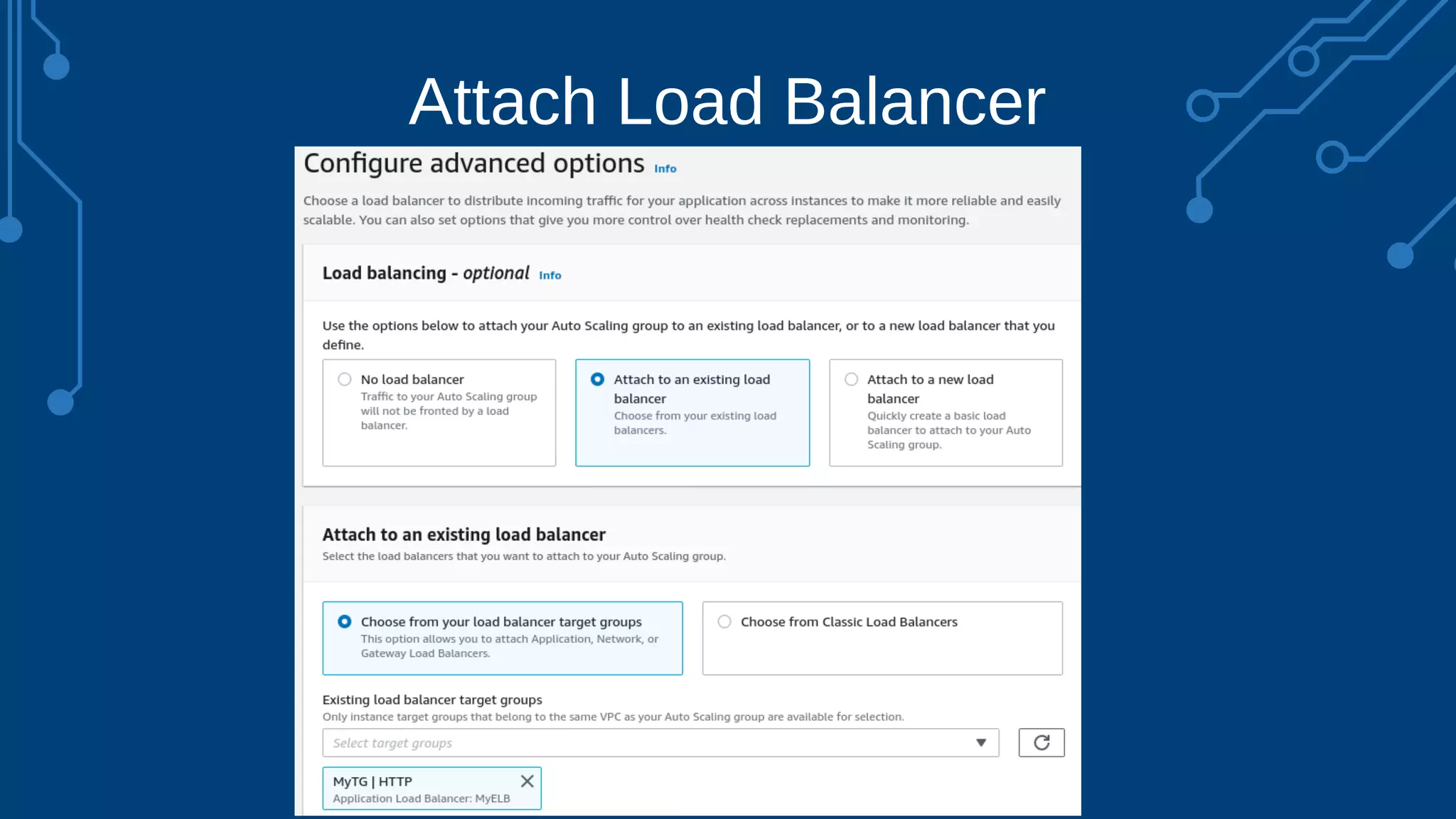 Attach Load Balancer
 