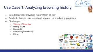 Use Case 1: Analyzing browsing history
● Data Collection: browsing history from an ISP
● Product - derives user intent and...