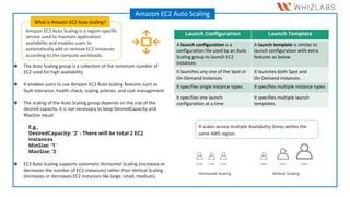 Amazon EC2 Auto Scaling is a region-specific
service used to maintain application
availability and enables users to
automa...