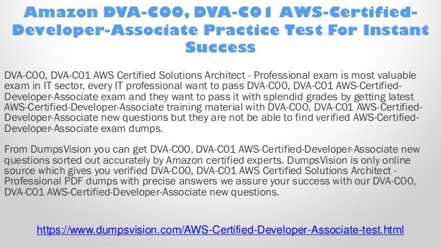 VCE Simulator Amazon AWS Certified Developer Associate Exam Dump Test PDF Q/&A