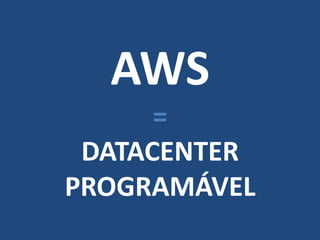 AWS
      =
 DATACENTER
PROGRAMÁVEL
 