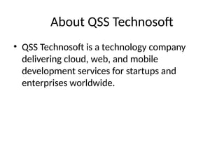 AWS Consulting and Development Services by QSS Technosoft | PPTX