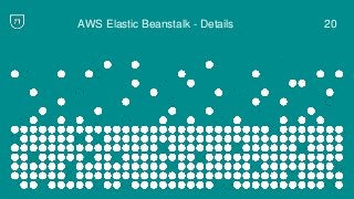 AWS Elastic Beanstalk - Details
We’re going to take a look at:
✓ Web Server environment type
✓ Multicontainer Docker platf...