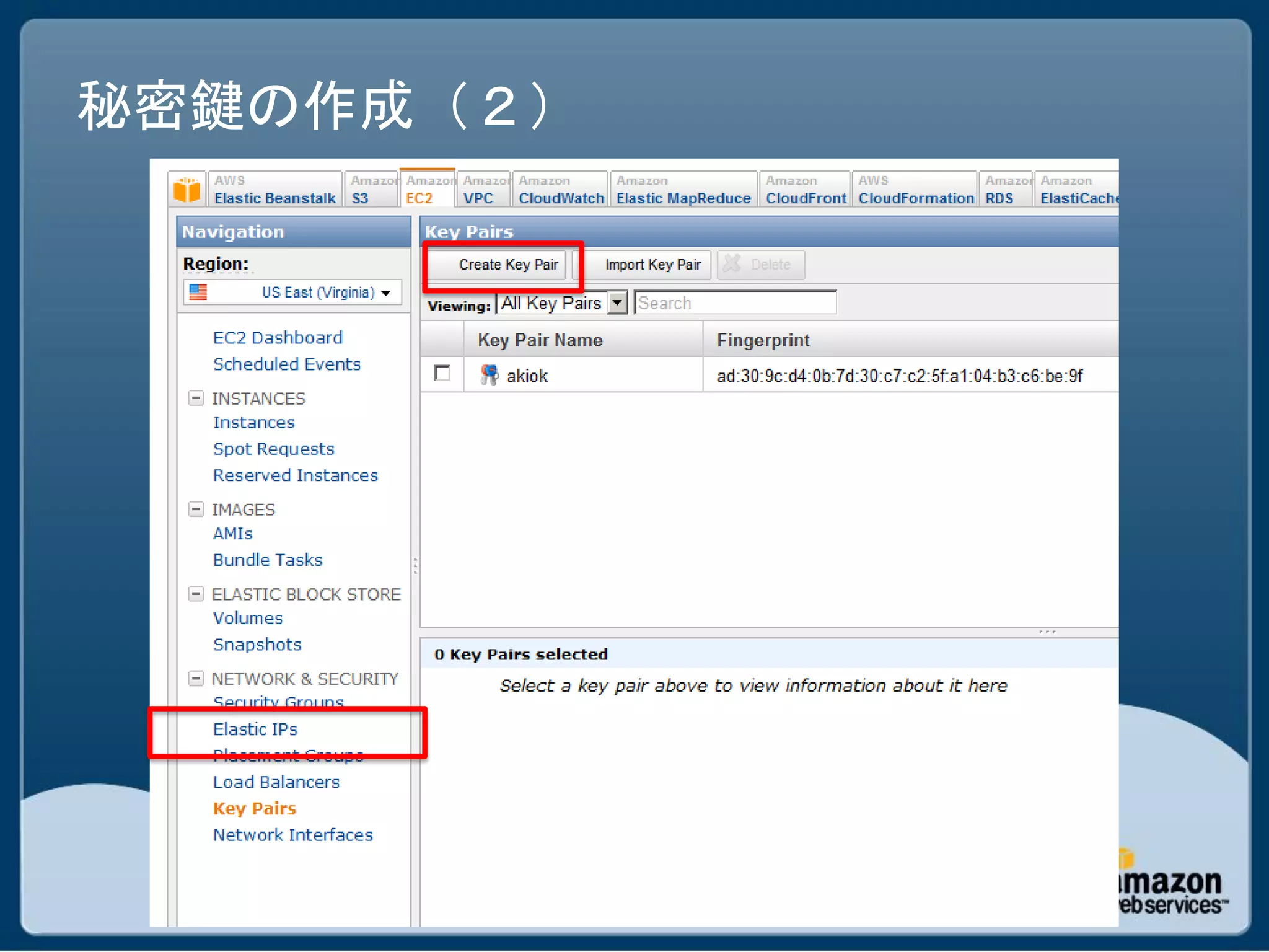 秘密鍵の作成（２）
 