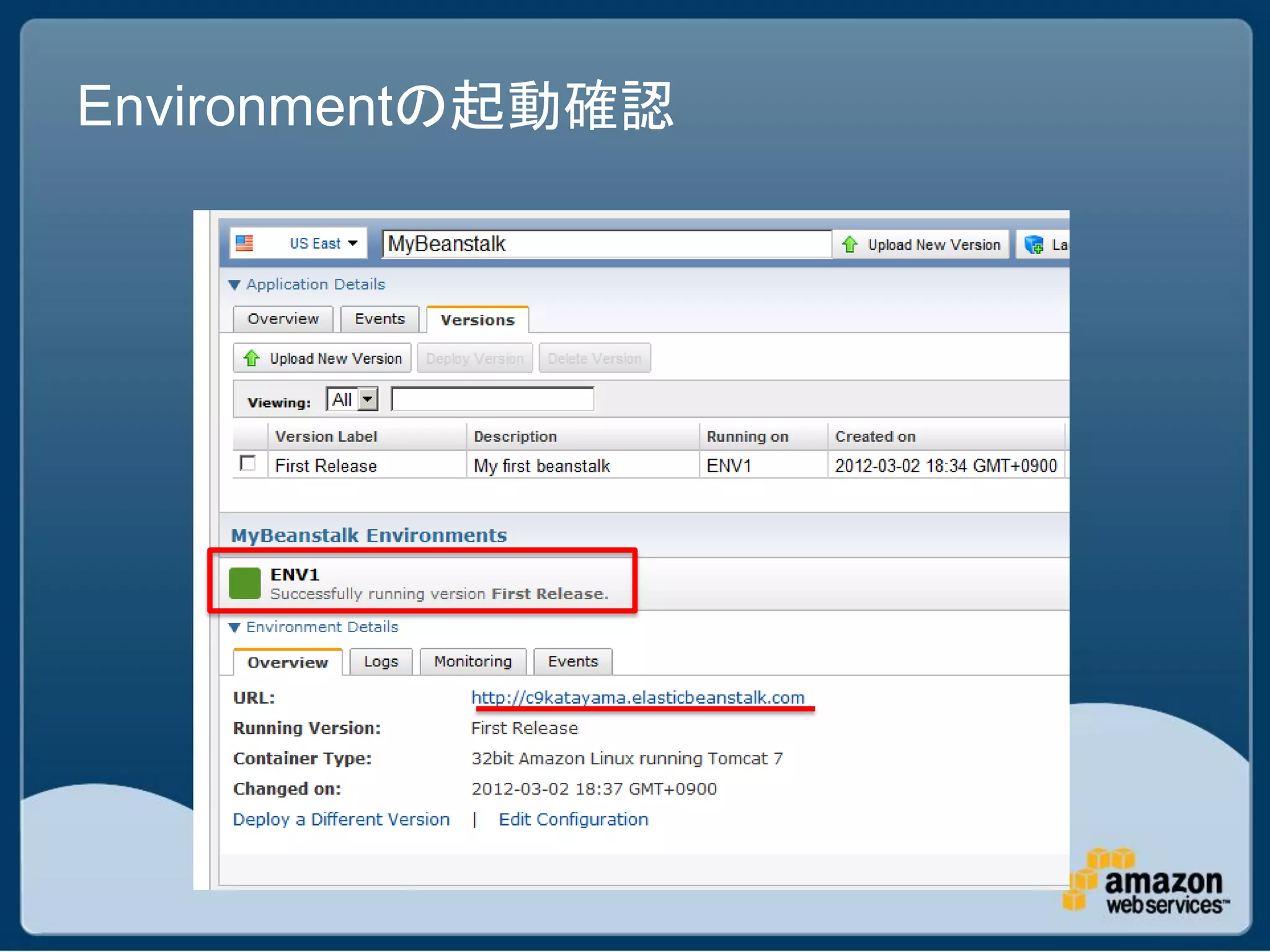 Environmentの起動確認
 