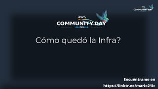 Cómo quedó la Infra?
Encuéntrame en
https://linktr.ee/mario21ic
 