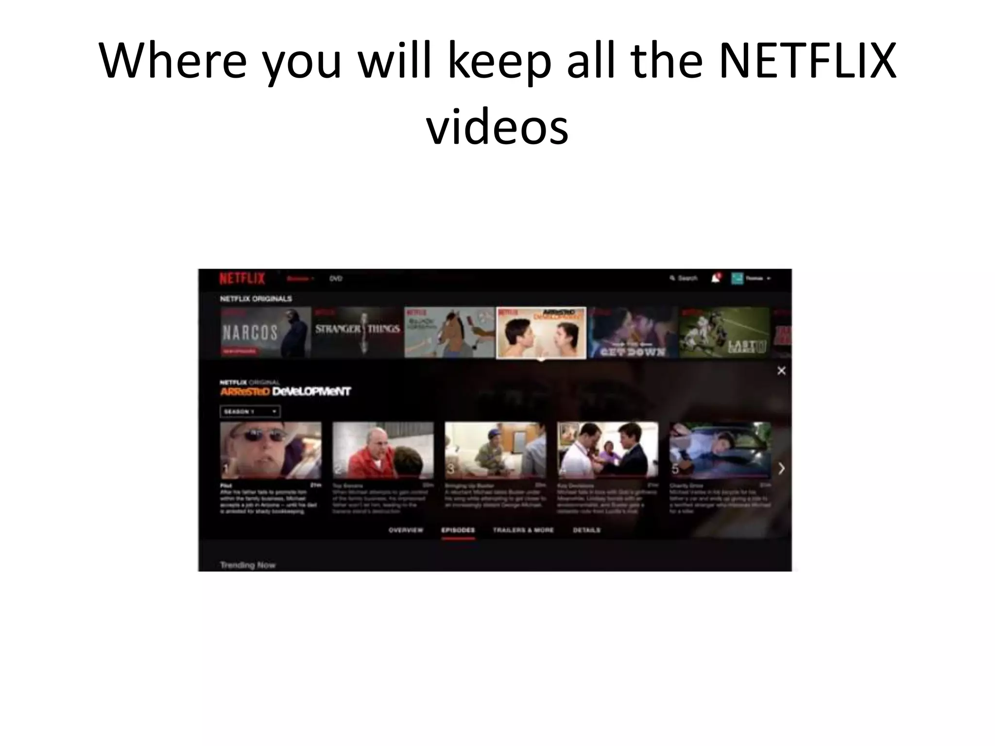 Where you will keep all the NETFLIX
videos
 