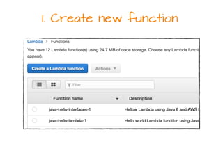1. Create new function
 