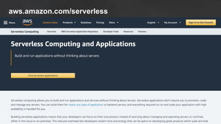 © 2019, Amazon Web Services, Inc. or its Affiliates. All rights reserved
aws.amazon.com/serverless
 
