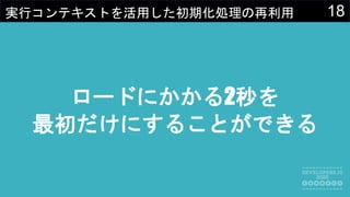18実行コンテキストを活用した初期化処理の再利用
ロードにかかる2秒を
最初だけにすることができる
 
