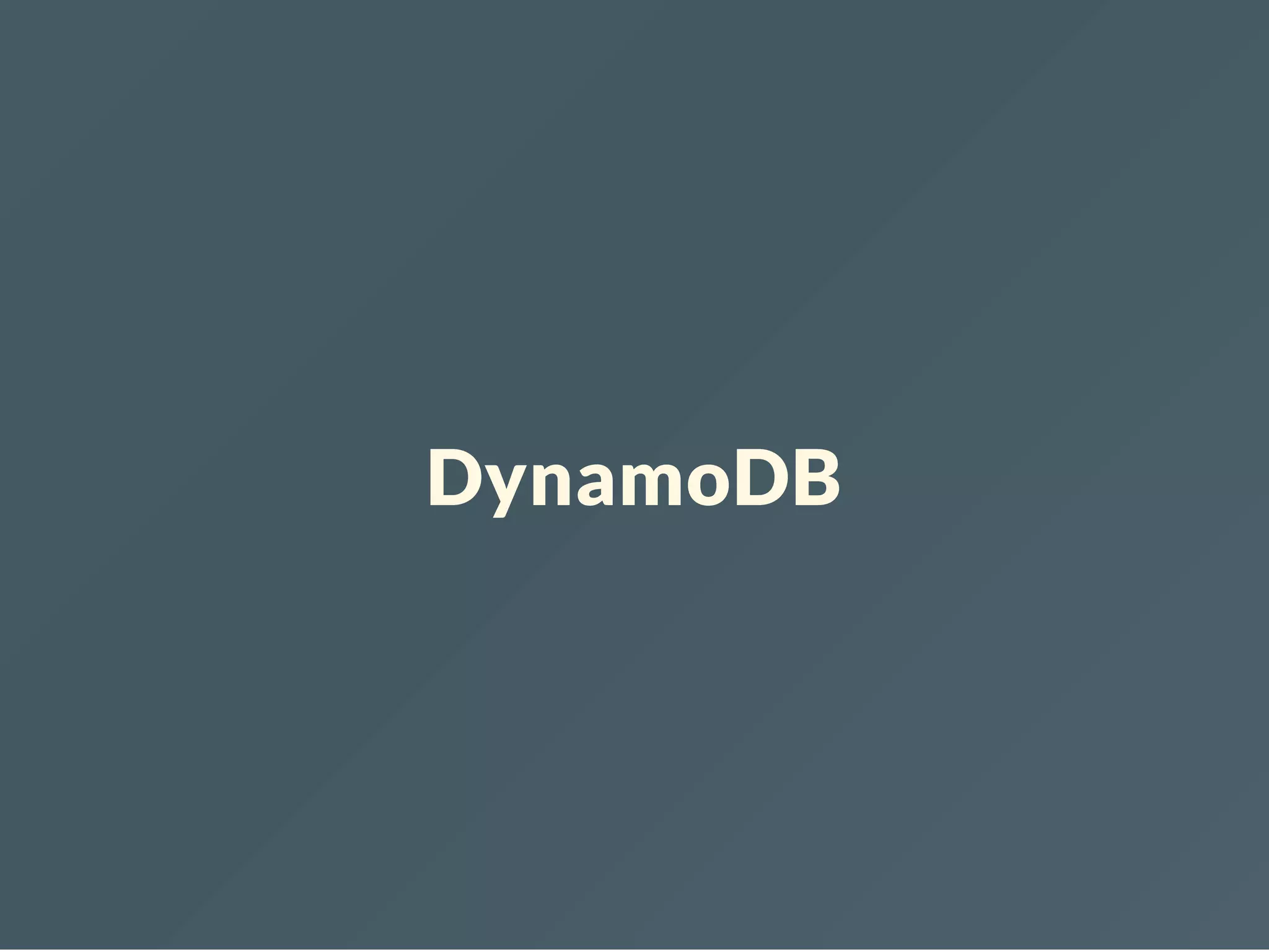 DynamoDB 