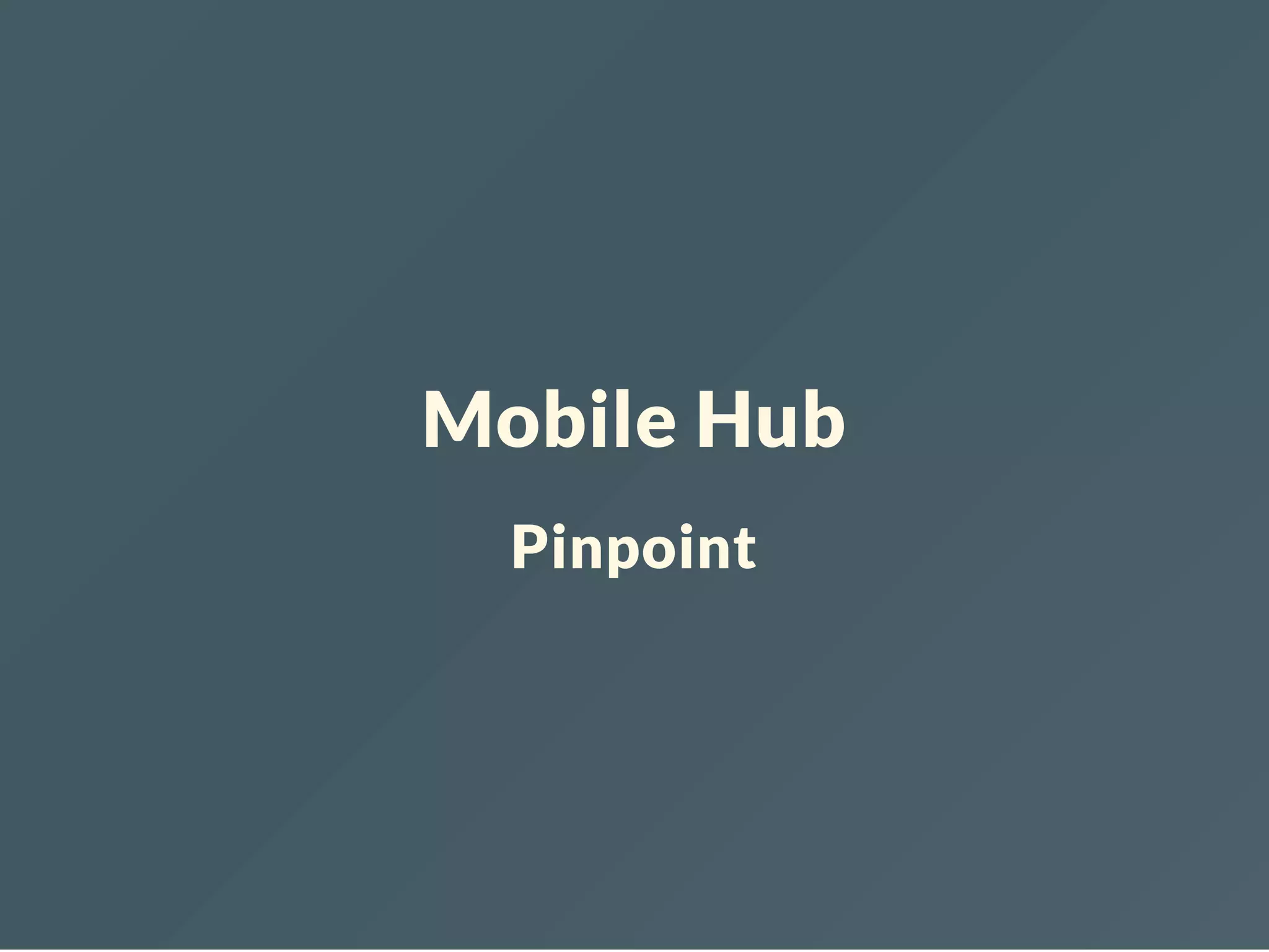 Mobile Hub Pinpoint 