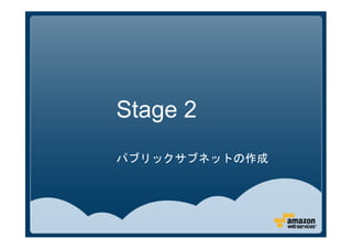 Stage 2
パブリックサブネットの作成
 