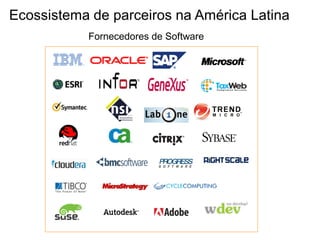 Ecossistema de parceiros na América Latina
           Fornecedores de Software
 