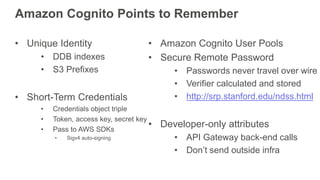 Amazon Cognito Identity and AWS Identity and Access
Management Variables
 