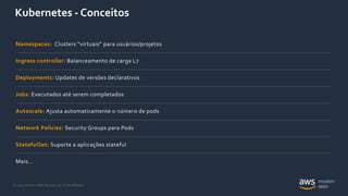 © 2020, Amazon Web Services, Inc. or its Affiliates.
Kubernetes - Conceitos
 