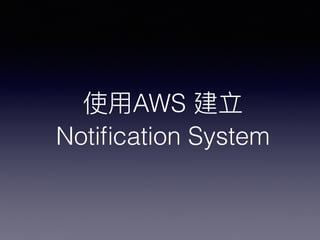 AWS
Notiﬁcation System
 
