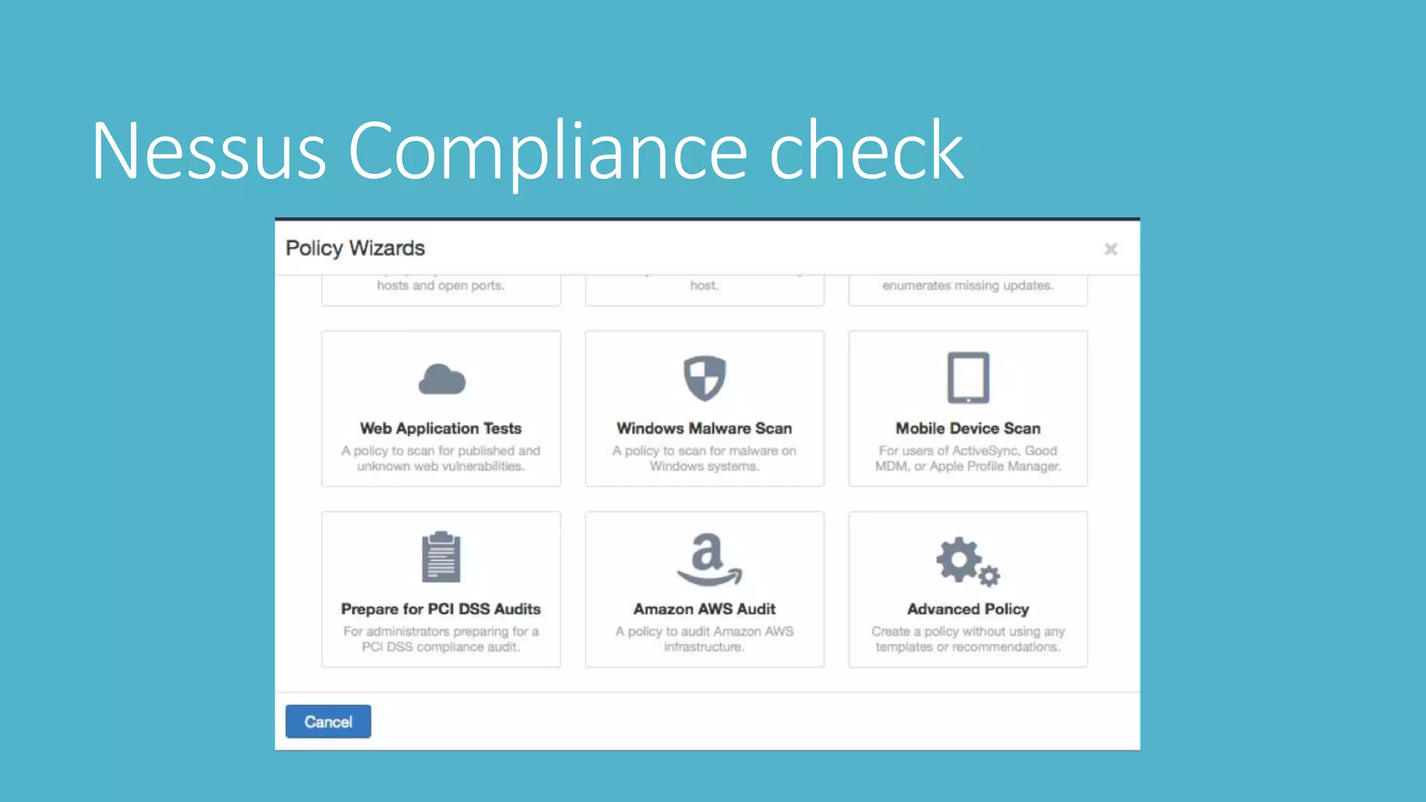 Nessus Compliance check
 