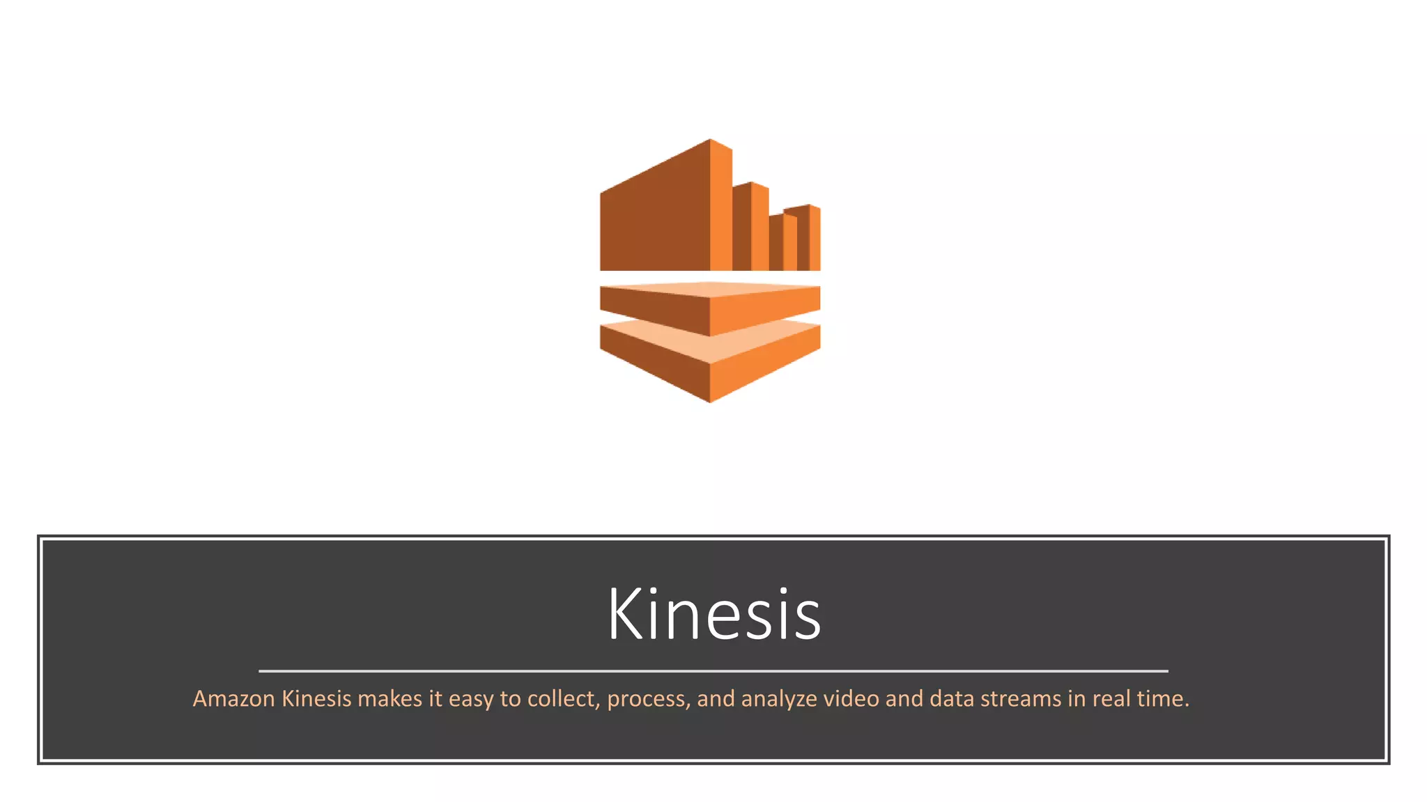 Kinesis
Amazon Kinesis makes it easy to collect, process, and analyze video and data streams in real time.
 