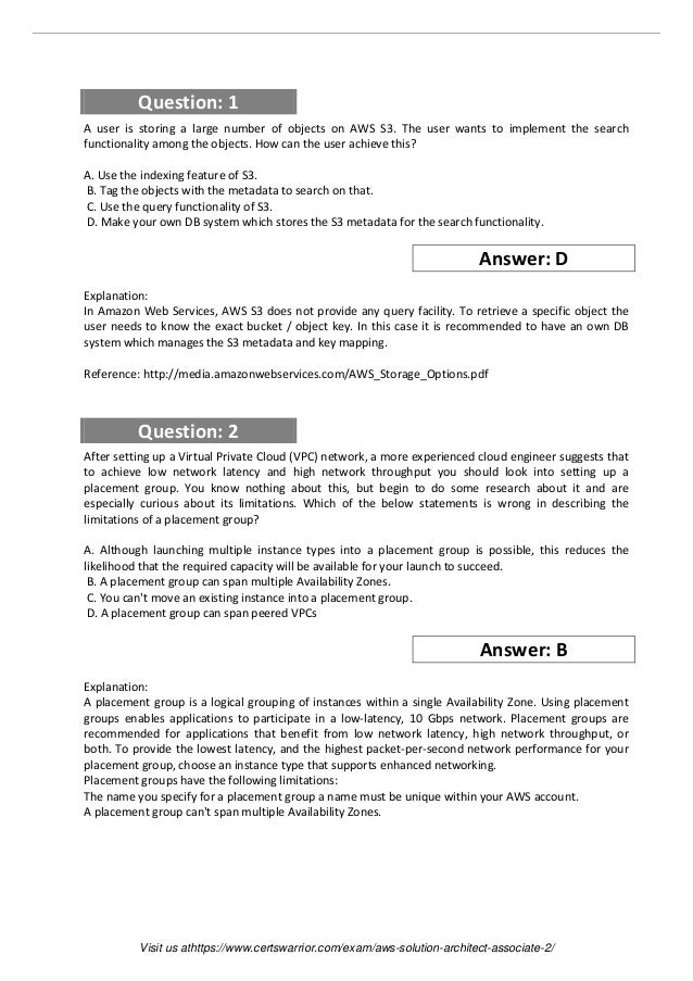 AWS-Solutions-Architect-Associate Testking