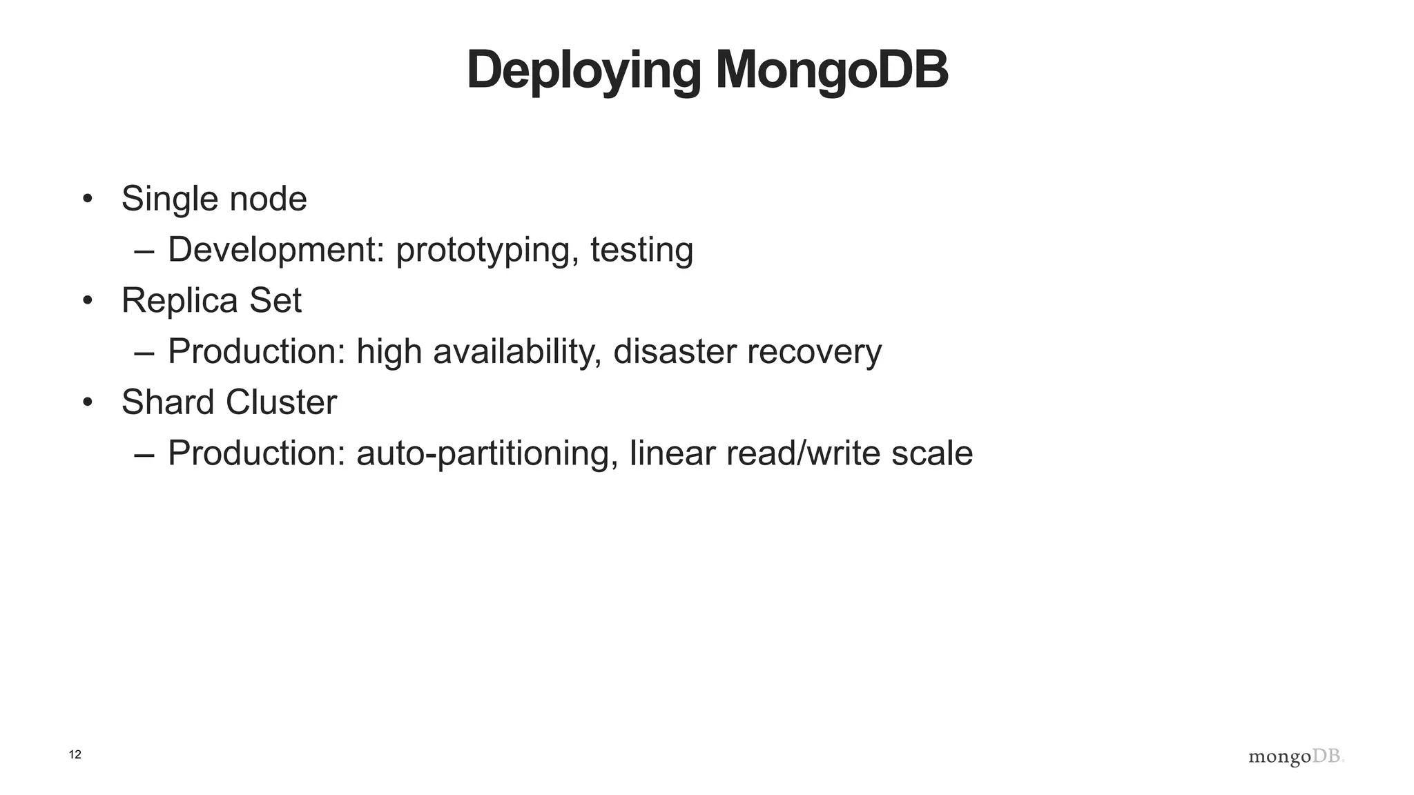 12 MongoDB: Single Node MongoDB App 