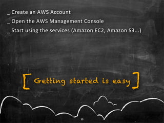 _	
  C reate	
   an	
  AWS	
  Account
_	
  O pen	
   t he	
  AWS	
  Management	
  C onsole
_	
  S tart	
   using	
  t he	
...