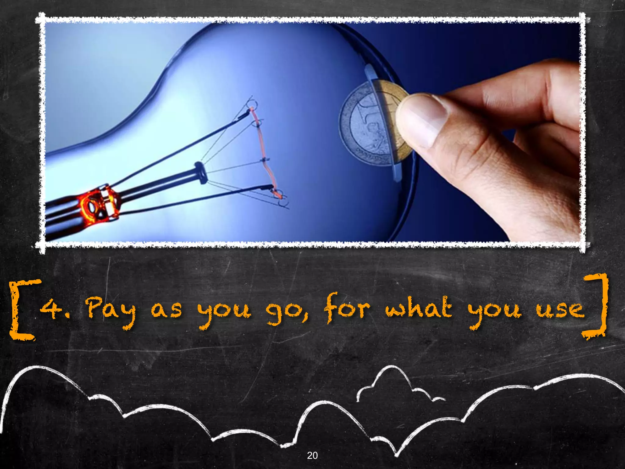 20
4. Pay as you go, for what you use[ ]
20
 