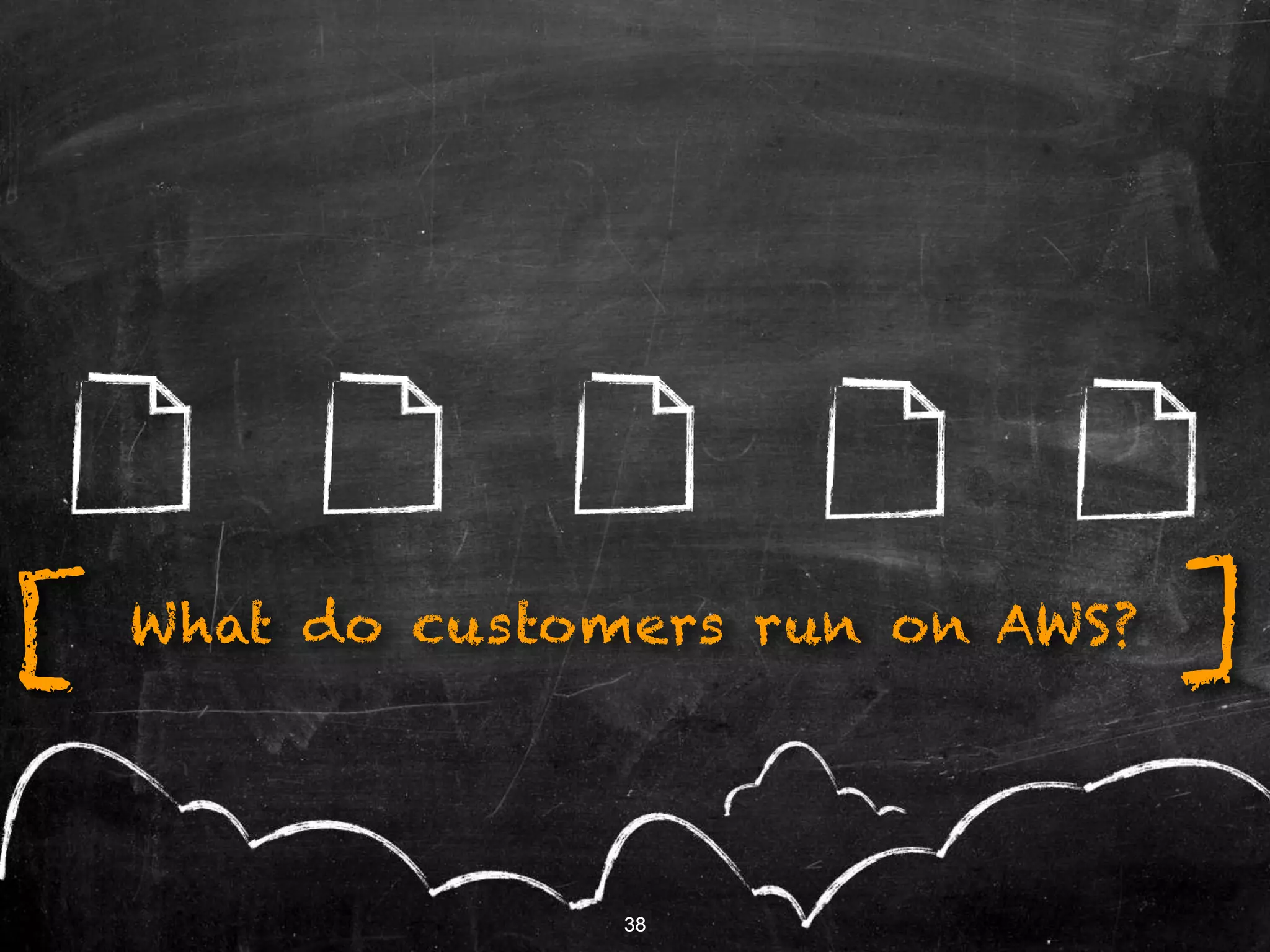 38
What do customers run on AWS?[ ]
38
 