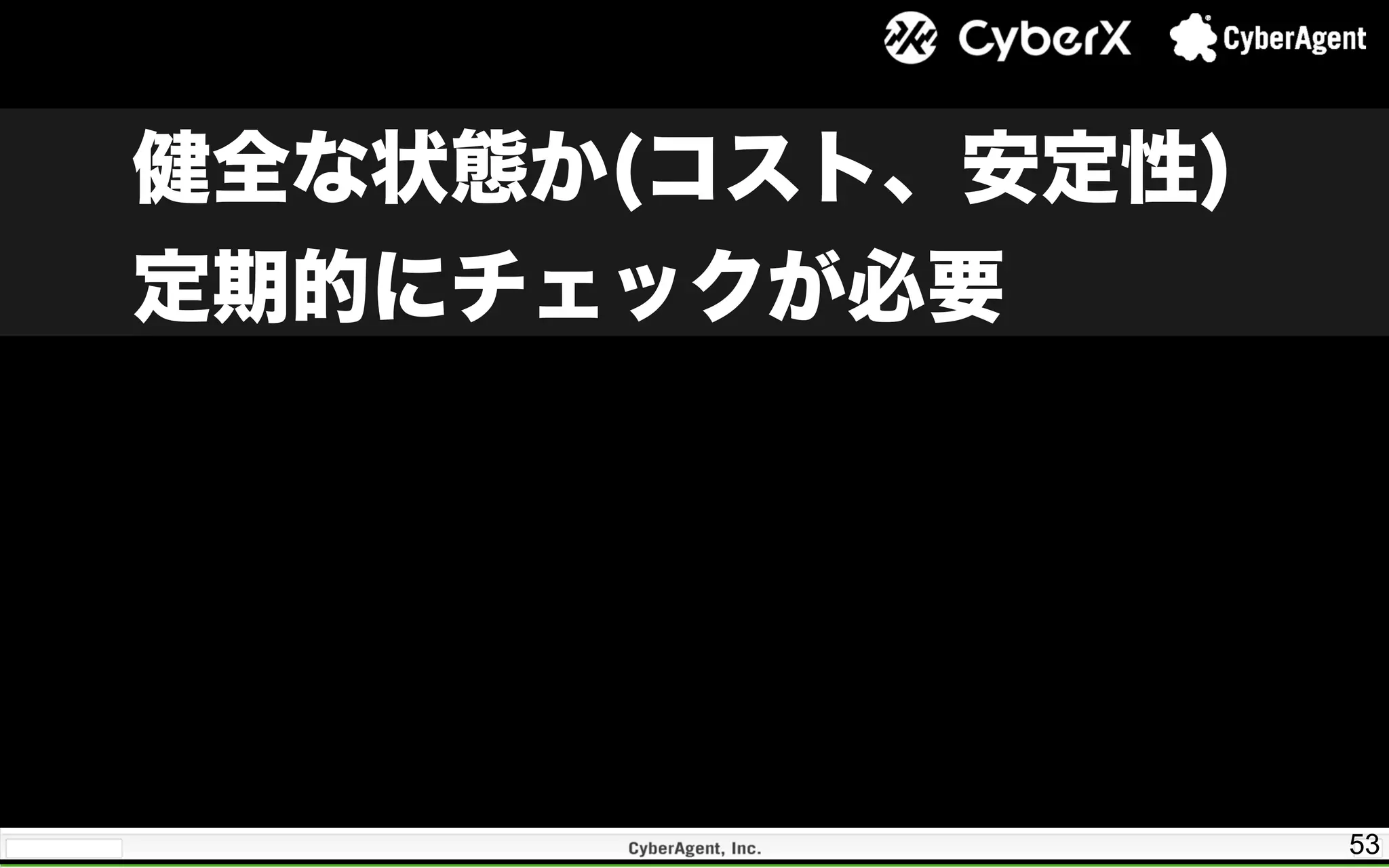53
健全な状態か(コスト、安定性)
定期的にチェックが必要
 