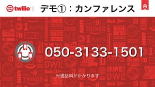 Copyright (C) KDDI Web Communications Inc.All Rights Reserved 6
デモ①：カンファレンス
050-3133-1501
※通話料がかかります
 