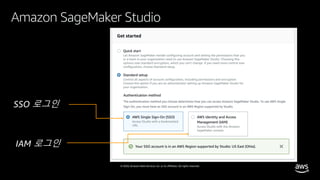© 2020, Amazon Web Services, Inc. or its affiliates. All rights reserved.
Amazon SageMaker Studio
SSO 로그인
IAM 로그인
 