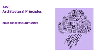 Main concepts summarized
AWS
Architectural Principles
 