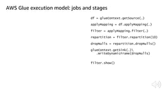 AWS Glue execution model: jobs and stages
 