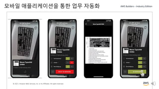 © 2021, Amazon Web Services, Inc. or its Affiliates. All rights reserved.
모바일 애플리케이션을 통한 업무 자동화
 