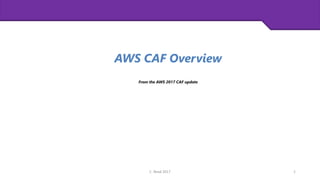 AWS CAF Overview
From the AWS 2017 CAF update
1C. Read 2017
 