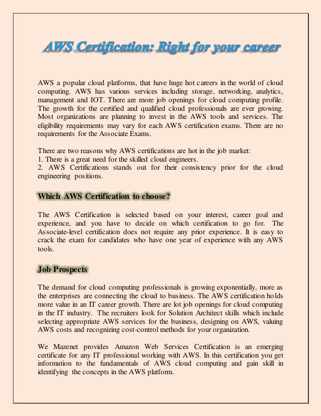 aws certification right for your career certification careers